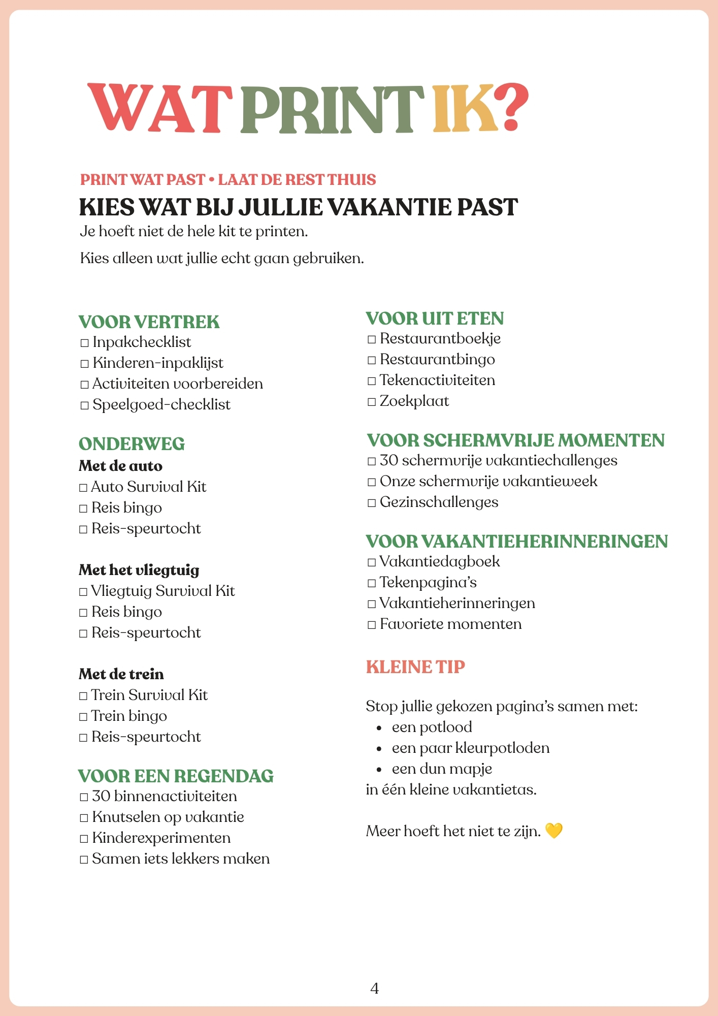 Voorbeeldpagina: Wat print ik?